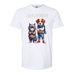 Cat & Dog Silly Staring Rage Is Consuming Us Softstyle CVC T-Shirt