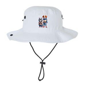 Cat & Dog Silly Staring Rage Is Consuming Us Legacy Cool Fit Booney Bucket Hat