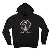 Coffee Drinking Skeleton Christmas Skull Santa Hat Xmas Hoodie