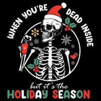 Coffee Drinking Skeleton Christmas Skull Santa Hat Xmas Backpack