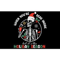 Coffee Drinking Skeleton Christmas Skull Santa Hat Xmas Bumper Sticker