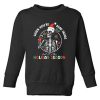 Coffee Drinking Skeleton Christmas Skull Santa Hat Xmas Toddler Sweatshirt