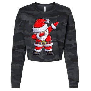 Christmas Dabbing Santa Claus Funny Xmas Dab Cute Cropped Pullover Crew