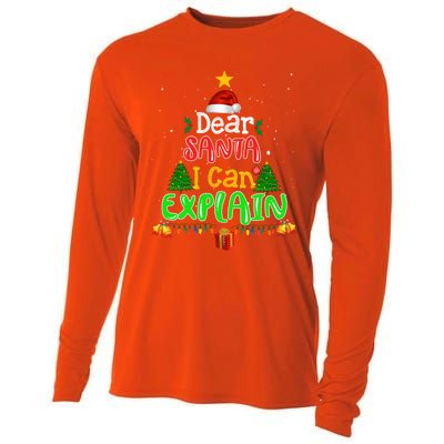 Christmas Dear Santa I Can Explain Funny Santa Claus Joke Meaningful Gift Cooling Performance Long Sleeve Crew