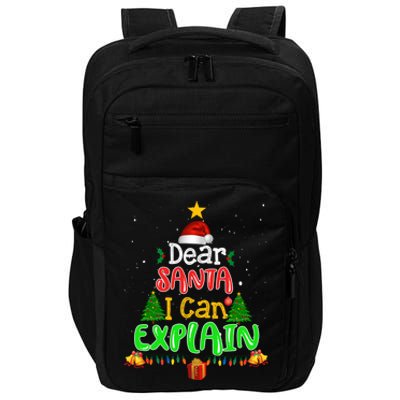 Christmas Dear Santa I Can Explain Funny Santa Claus Joke Meaningful Gift Impact Tech Backpack