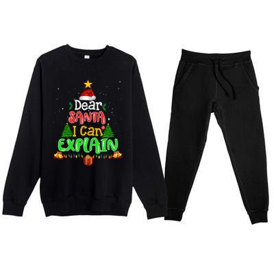 Christmas Dear Santa I Can Explain Funny Santa Claus Joke Meaningful Gift Premium Crewneck Sweatsuit Set