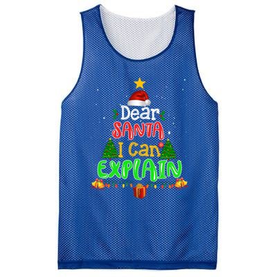 Christmas Dear Santa I Can Explain Funny Santa Claus Joke Meaningful Gift Mesh Reversible Basketball Jersey Tank