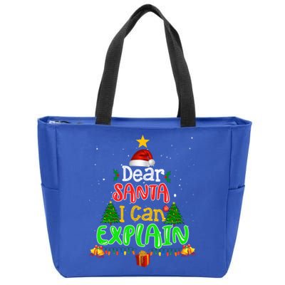 Christmas Dear Santa I Can Explain Funny Santa Claus Joke Meaningful Gift Zip Tote Bag