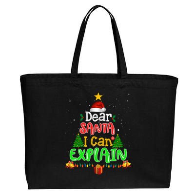 Christmas Dear Santa I Can Explain Funny Santa Claus Joke Meaningful Gift Cotton Canvas Jumbo Tote