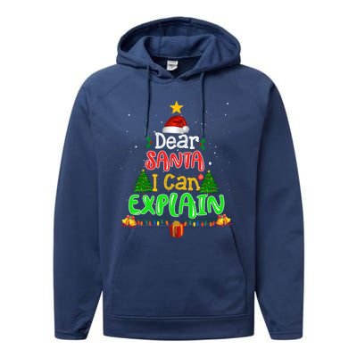 Christmas Dear Santa I Can Explain Funny Santa Claus Joke Meaningful Gift Performance Fleece Hoodie