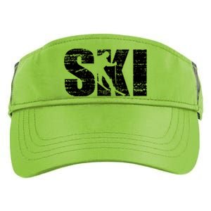 Cool Distressed Skiing Gift For Skiers Adult Drive Performance Visor