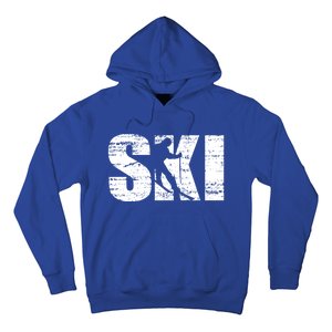 Cool Distressed Skiing Gift For Skiers Hoodie