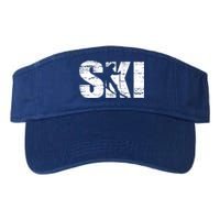 Cool Distressed Skiing Gift For Skiers Valucap Bio-Washed Visor