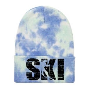 Cool Distressed Skiing Gift For Skiers Tie Dye 12in Knit Beanie