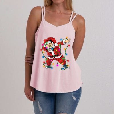 Christmas Dabbing Santa Gift Women's Strappy Tank