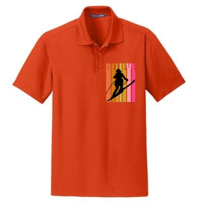 Cool Downhill Ski Skiing Skier Retro Sporting Sports Gift Dry Zone Grid Polo