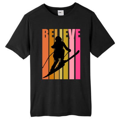 Cool Downhill Ski Skiing Skier Retro Sporting Sports Gift Tall Fusion ChromaSoft Performance T-Shirt