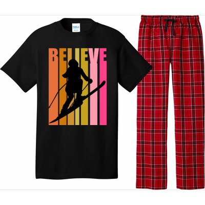 Cool Downhill Ski Skiing Skier Retro Sporting Sports Gift Pajama Set