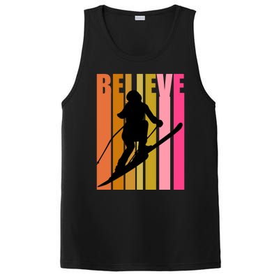 Cool Downhill Ski Skiing Skier Retro Sporting Sports Gift PosiCharge Competitor Tank