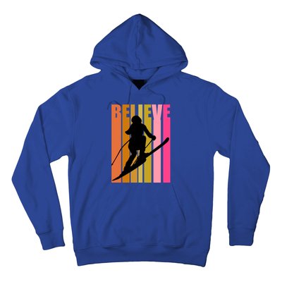 Cool Downhill Ski Skiing Skier Retro Sporting Sports Gift Hoodie