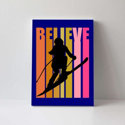 Cool Downhill Ski Skiing Skier Retro Sporting Sports Gift Canvas