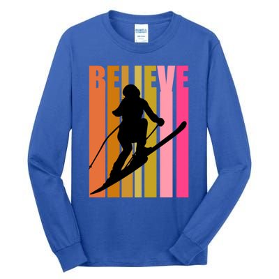 Cool Downhill Ski Skiing Skier Retro Sporting Sports Gift Tall Long Sleeve T-Shirt