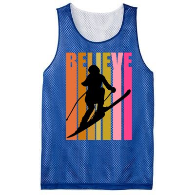 Cool Downhill Ski Skiing Skier Retro Sporting Sports Gift Mesh Reversible Basketball Jersey Tank