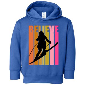 Cool Downhill Ski Skiing Skier Retro Sporting Sports Gift Toddler Hoodie