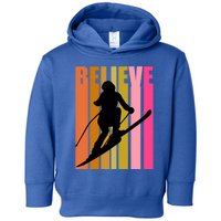 Cool Downhill Ski Skiing Skier Retro Sporting Sports Gift Toddler Hoodie