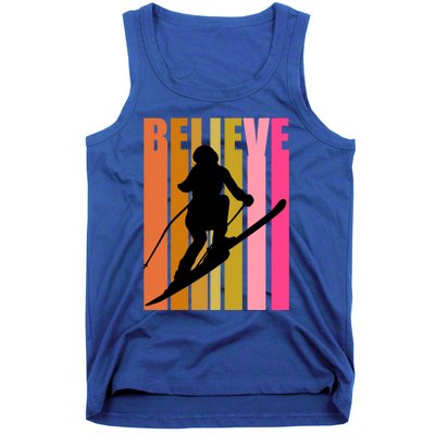 Cool Downhill Ski Skiing Skier Retro Sporting Sports Gift Tank Top