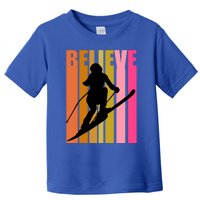 Cool Downhill Ski Skiing Skier Retro Sporting Sports Gift Toddler T-Shirt