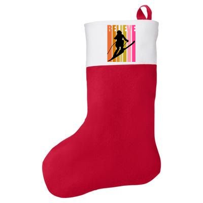 Cool Downhill Ski Skiing Skier Retro Sporting Sports Gift Felt Holiday Christmas Stocking