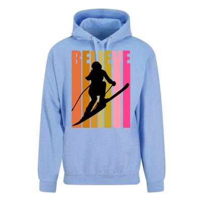 Cool Downhill Ski Skiing Skier Retro Sporting Sports Gift Unisex Surf Hoodie