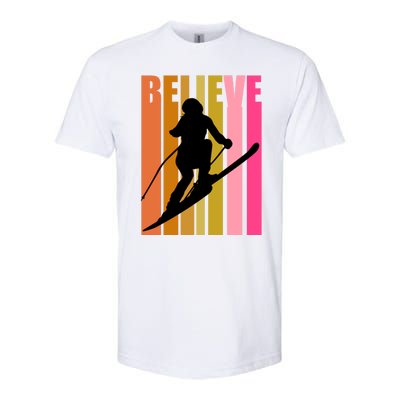 Cool Downhill Ski Skiing Skier Retro Sporting Sports Gift Softstyle® CVC T-Shirt