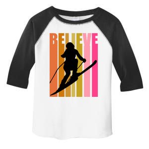 Cool Downhill Ski Skiing Skier Retro Sporting Sports Gift Toddler Fine Jersey T-Shirt