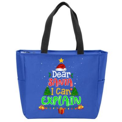 Christmas Dear Santa I Can Explain Funny Santa Claus Joke Gift Zip Tote Bag