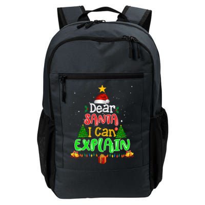 Christmas Dear Santa I Can Explain Funny Santa Claus Joke Gift Daily Commute Backpack