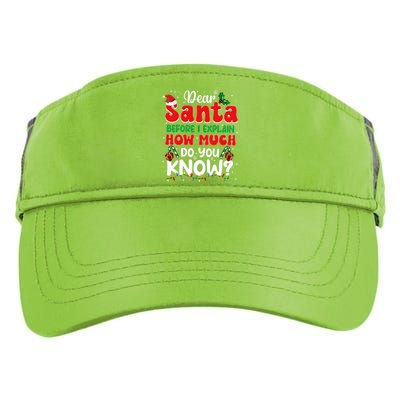 Christmas Dear Santa Before I Explain How Much Do You Know Adult Drive Performance Visor