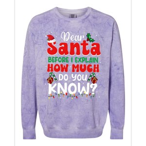 Christmas Dear Santa Before I Explain How Much Do You Know Colorblast Crewneck Sweatshirt