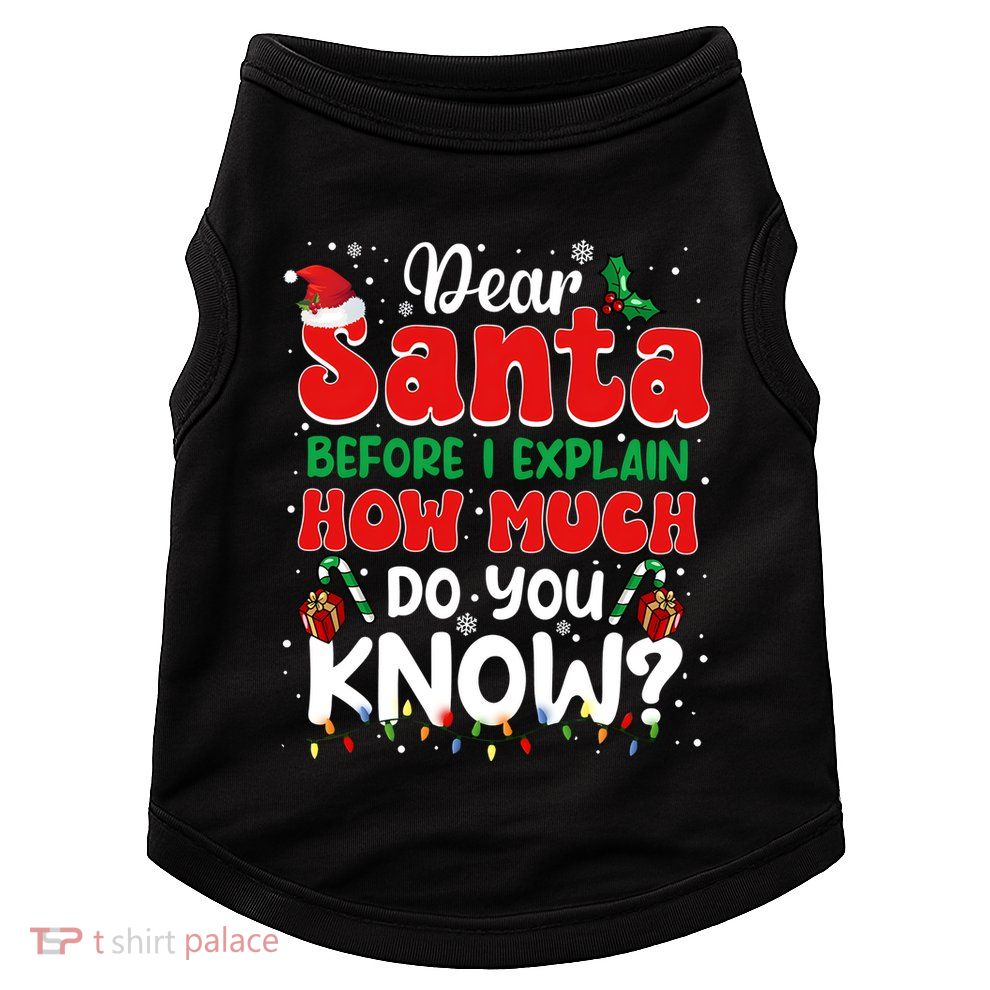Christmas Dear Santa Before I Explain How Much Do You Know Doggie Tank