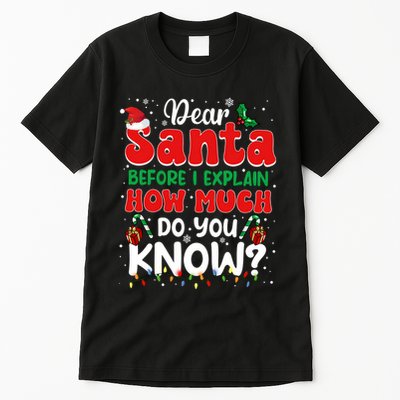 Christmas Dear Santa Before I Explain How Much Do You Know Tall T-Shirt