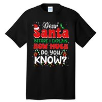 Christmas Dear Santa Before I Explain How Much Do You Know Tall T-Shirt