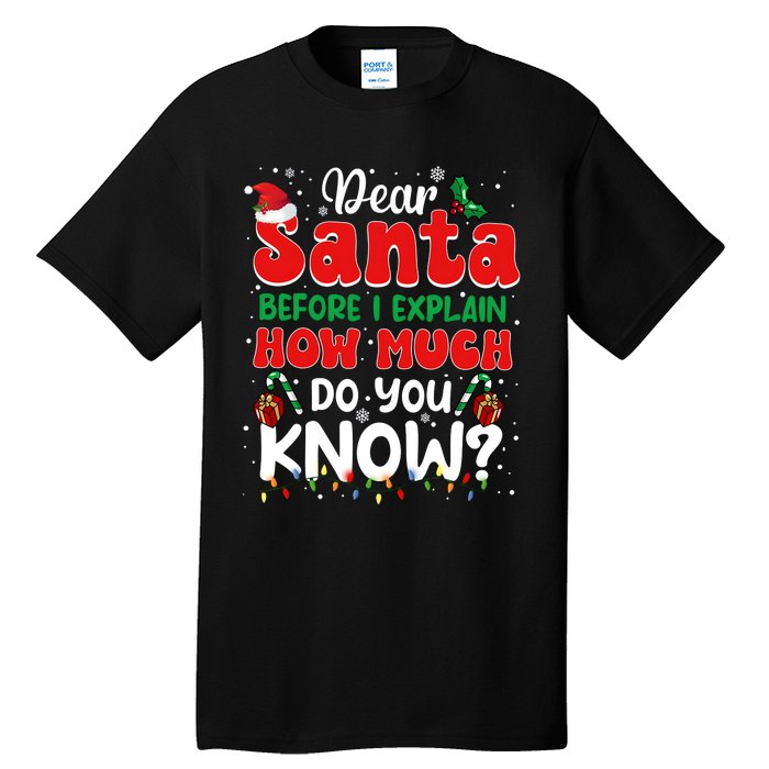 Christmas Dear Santa Before I Explain How Much Do You Know Tall T-Shirt