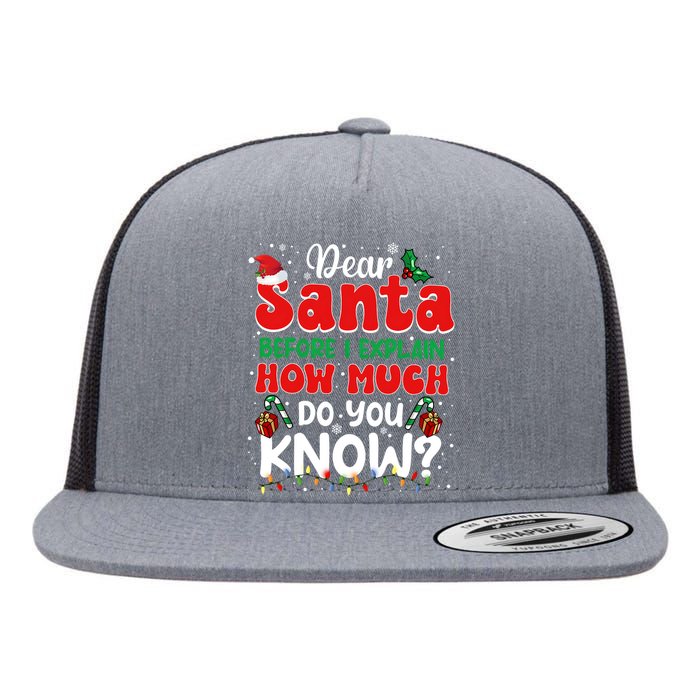 Christmas Dear Santa Before I Explain How Much Do You Know Flat Bill Trucker Hat