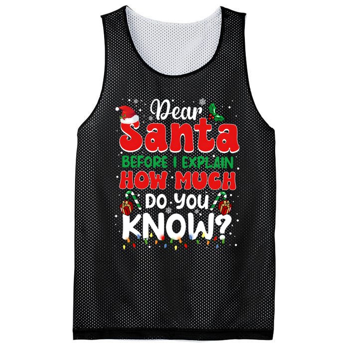 Christmas Dear Santa Before I Explain How Much Do You Know Mesh Reversible Basketball Jersey Tank