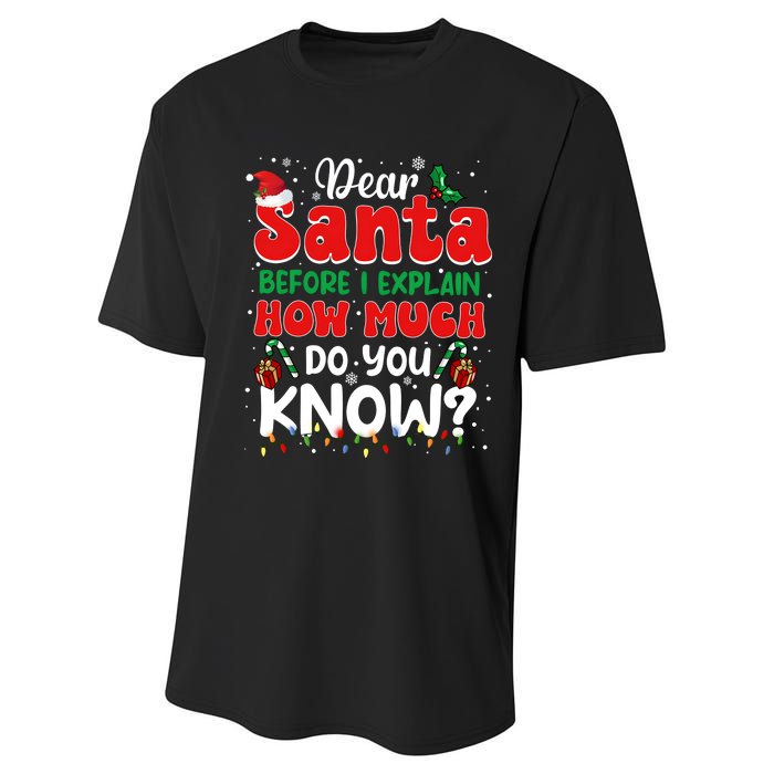 Christmas Dear Santa Before I Explain How Much Do You Know Performance Sprint T-Shirt