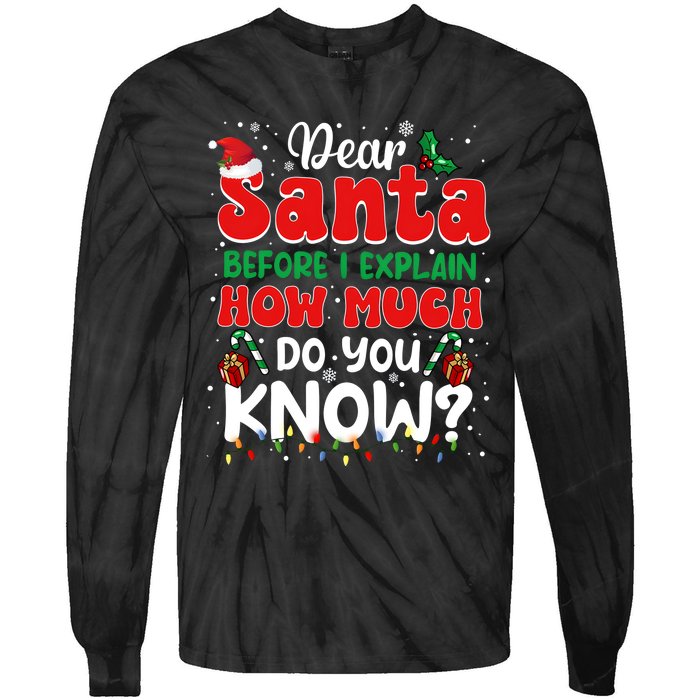 Christmas Dear Santa Before I Explain How Much Do You Know Tie-Dye Long Sleeve Shirt