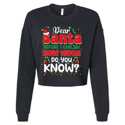Christmas Dear Santa Before I Explain How Much Do You Know Cropped Pullover Crew
