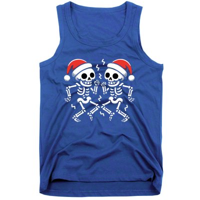 Christmas Dancing Skeletons Funny Xmas Couples Matching Meaningful Gift Tank Top