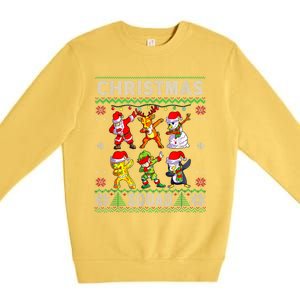 Christmas Dab Santa Friends Matching Family Christmas Squad Cool Gift Premium Crewneck Sweatshirt